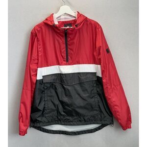 Vtg Southpole Track‎ Jacket Men's L Red Black Pouch Half Zip Windbreaker 90s Y2K